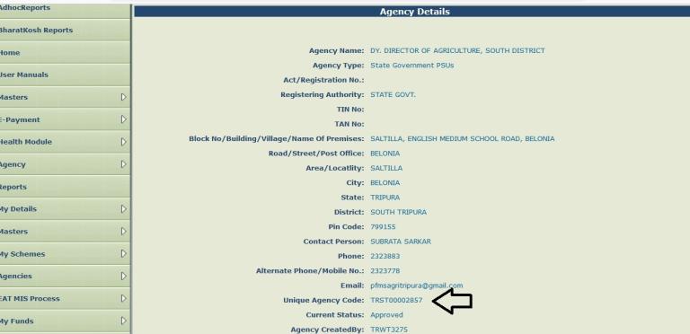 Figure: Agency details