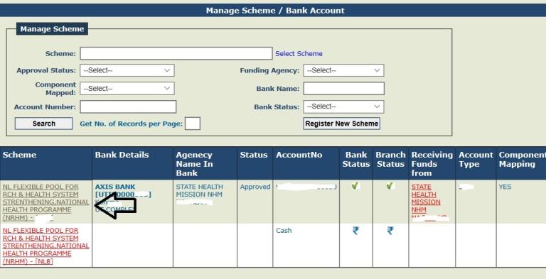 scheme with bank details